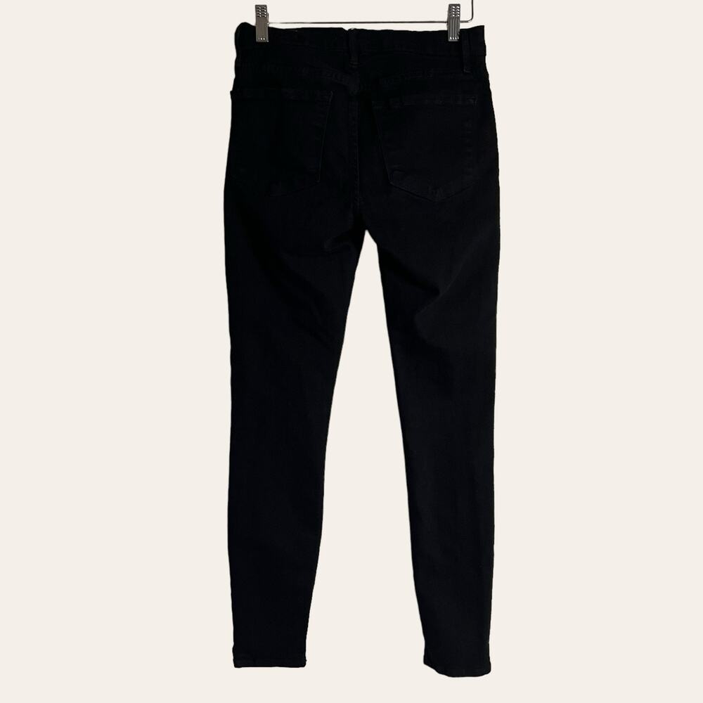 Frame Le Skinny de Jeanne Film Noir Black Mid Rise Jeans Size 26 - Picture 8 of 11